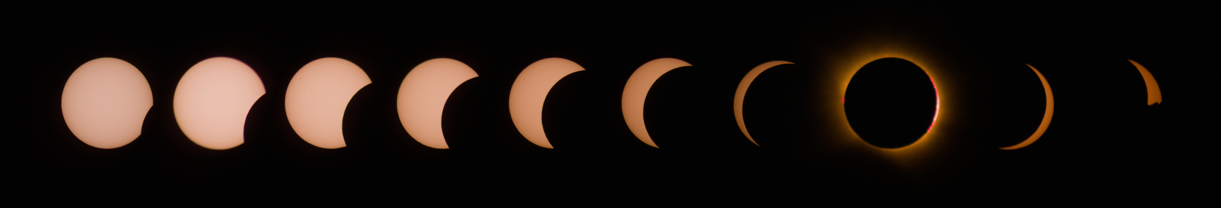 Montage de photographies de l'éclipse totale de soleil du 12 août 2026. Crédits : Anthony Baillard