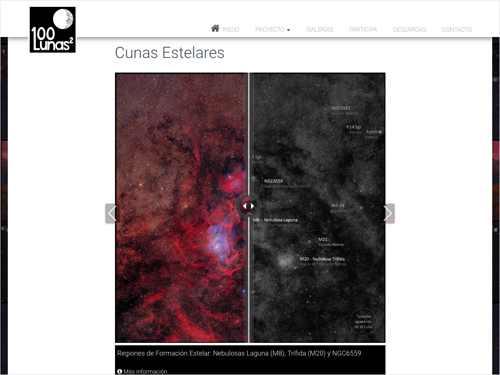 100 Lunas Cuadradas - Image with slider