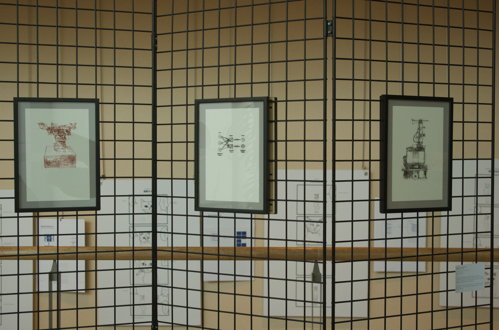 Patrick Tresset, Robots, 2018. Exhibition view.