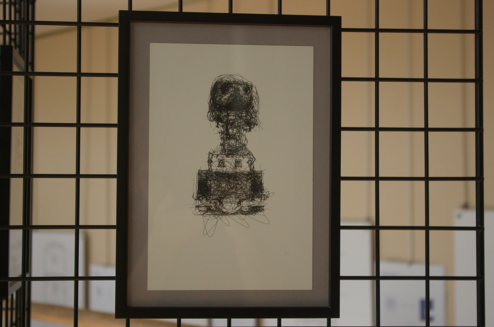Patrick Tresset, Robots, 2018. Exhibition view (detail).
