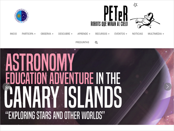 Homepage of PETeR