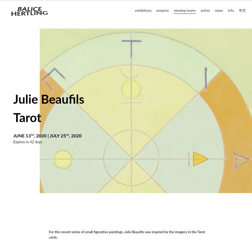 Viewing room "Julie Beaufils, Tarot", Galerie Balice Hertling