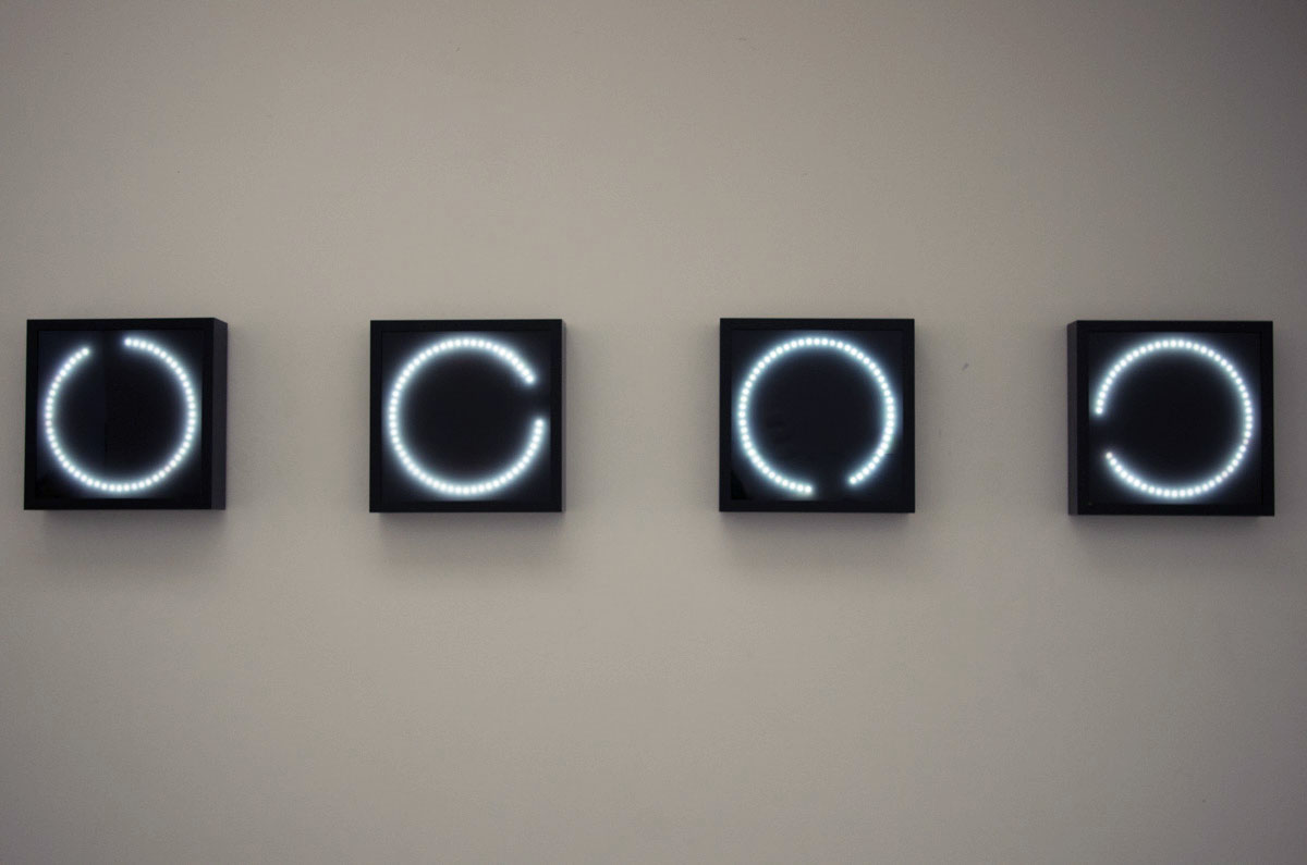 Vue d'exposition de <i>Figure of Interval</i> au CRAC Languedoc Roussillon, 2014. @ Out of Pluto
